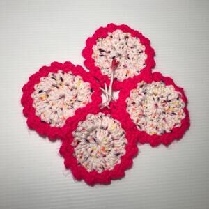 NWT Multicolor Handmade Crocheted Facial Scrubbies by Dawny Set of 4